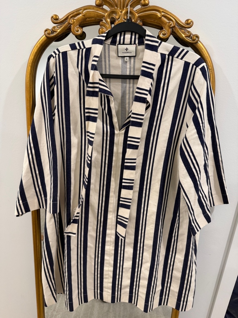 Tuckernuck Navy and White Striped Midi Dress